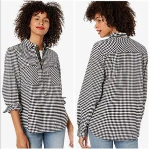 J.Crew Black Gingham Popover Shirt Jacket